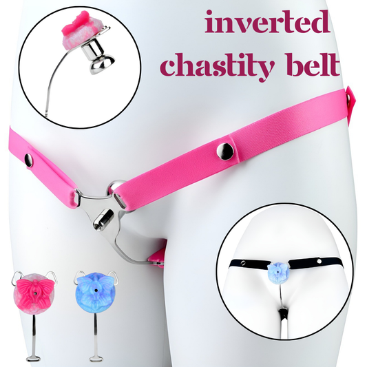 NEW Micro Inverted Chastity Cage Belt with Silicone Butterfly For Sissy