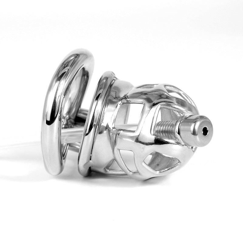 metal cobra chastity cage with catheter