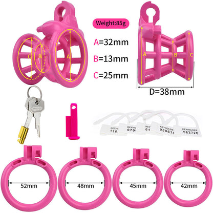 Pink Resin Inverted Negative Chastity Cage Breathable Lightweight Male Chastity Device