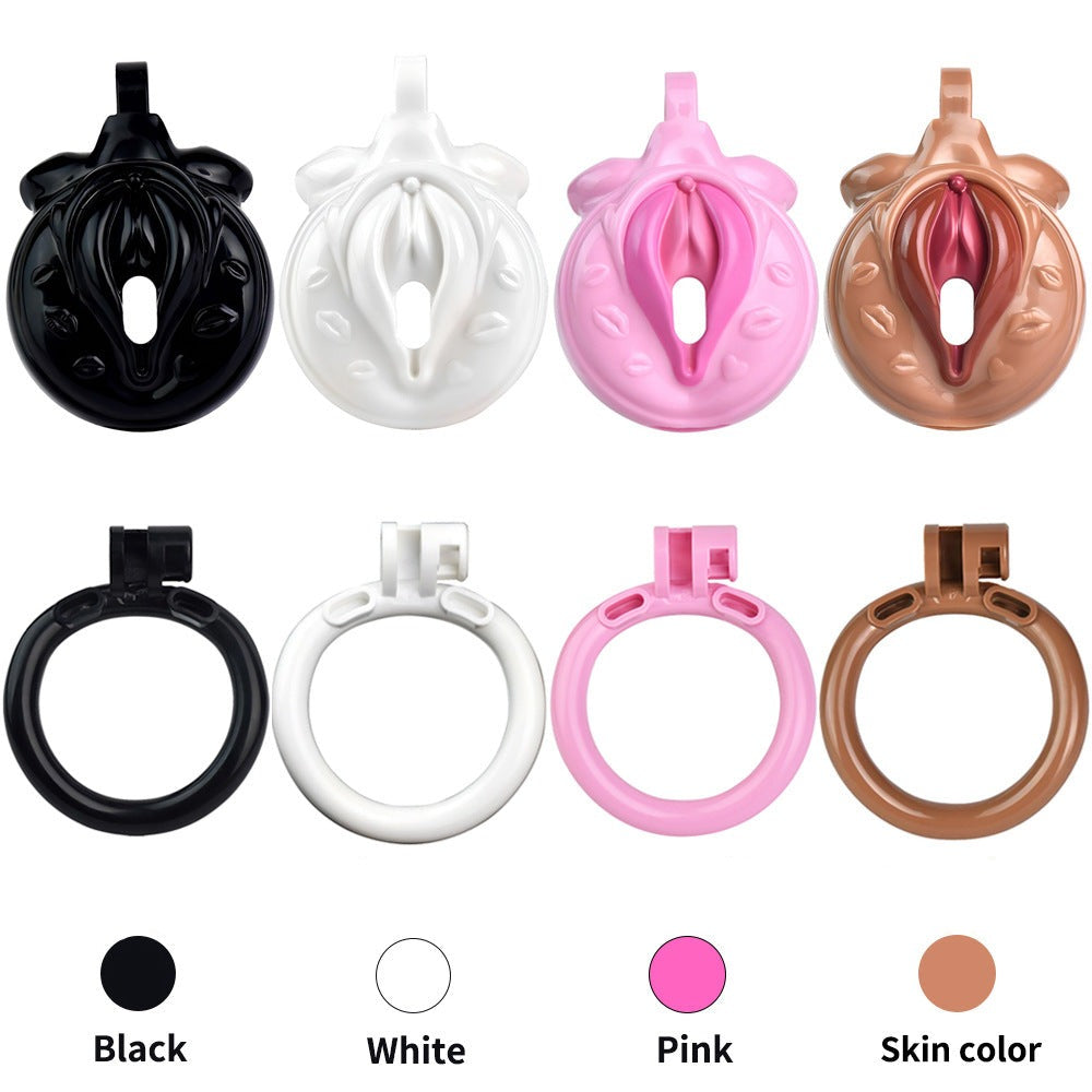 Resin Clit Chastity Cage with 4 Rings 3D Printed Sissy Chastity Cage - White/Black/Pink/Nude