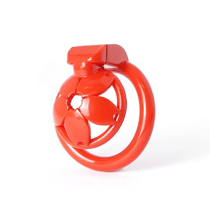 Small Flat Lightweight 3D Printed Sakura Resin Chastity Cage - KeepMeLocked