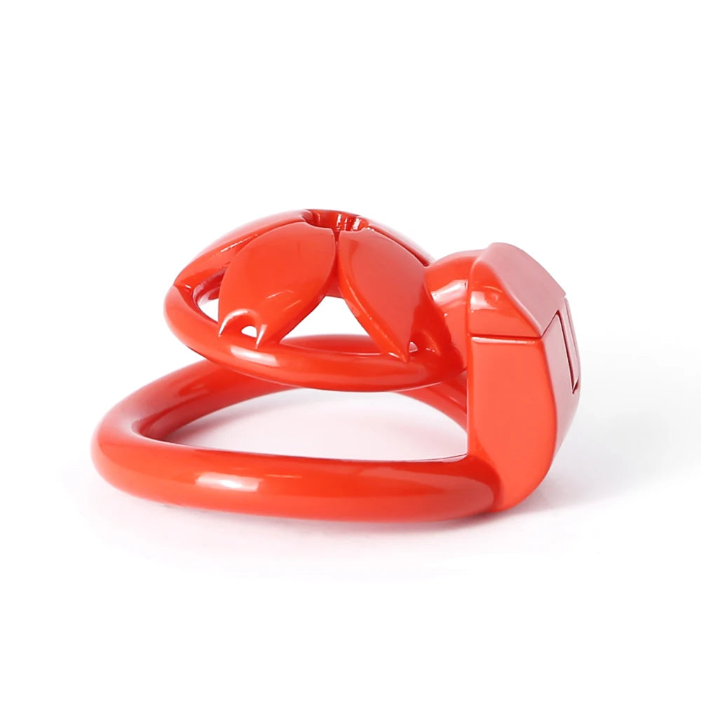 Small Flat Lightweight 3D Printed Sakura Resin Chastity Cage - KeepMeLocked