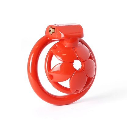 Small Flat Lightweight 3D Printed Sakura Resin Chastity Cage - KeepMeLocked