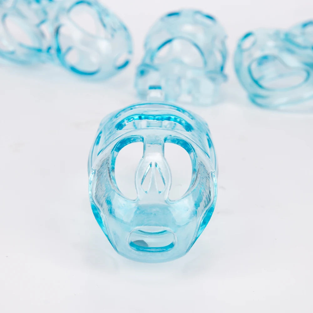 3D Printed Ice Blue Cobra Chastity Cage Lightweight Resin Cock Cage - KeepMeLocked