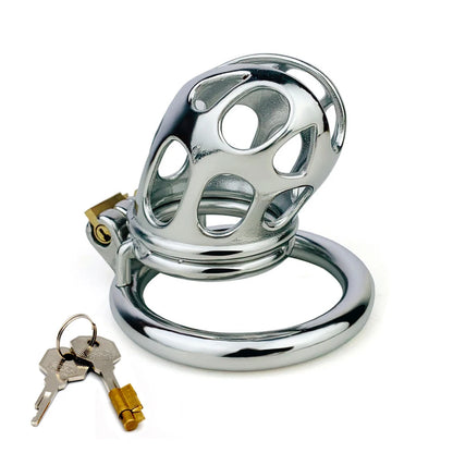 Stainless steel cobra chastity cage for men with breathable holes anti-masturbation - KeepMeLocked