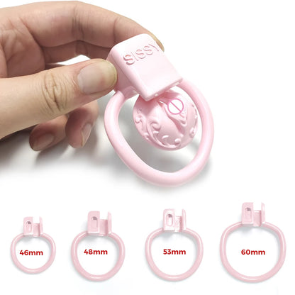 Micro Sissy Negative Chastity Cage with 4 Rings - KeepMeLocked