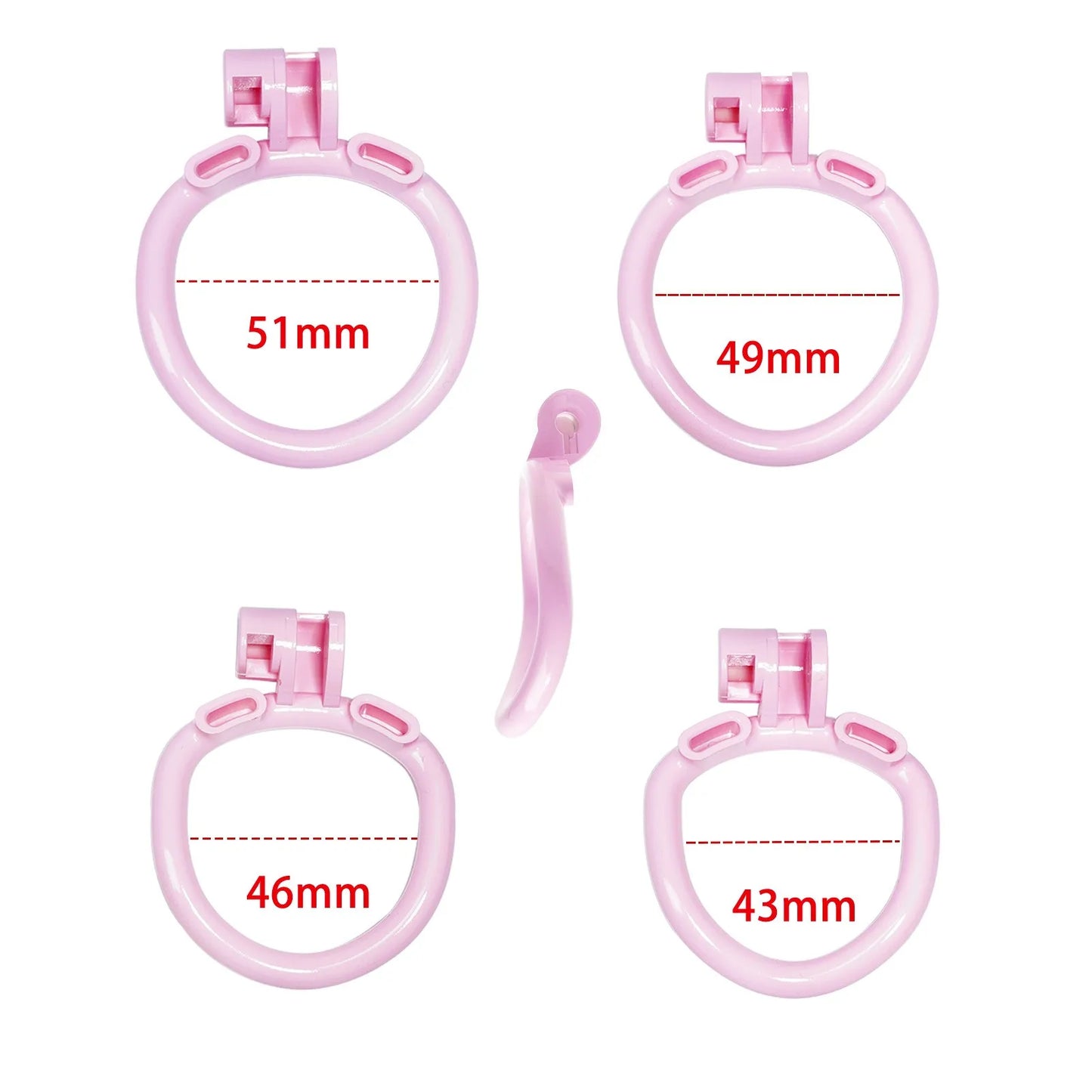 Lightweight Pink Chastity Cage With 4 Rings - KeepMeLocked