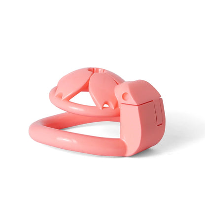 Small Flat Lightweight 3D Printed Sakura Resin Chastity Cage - KeepMeLocked