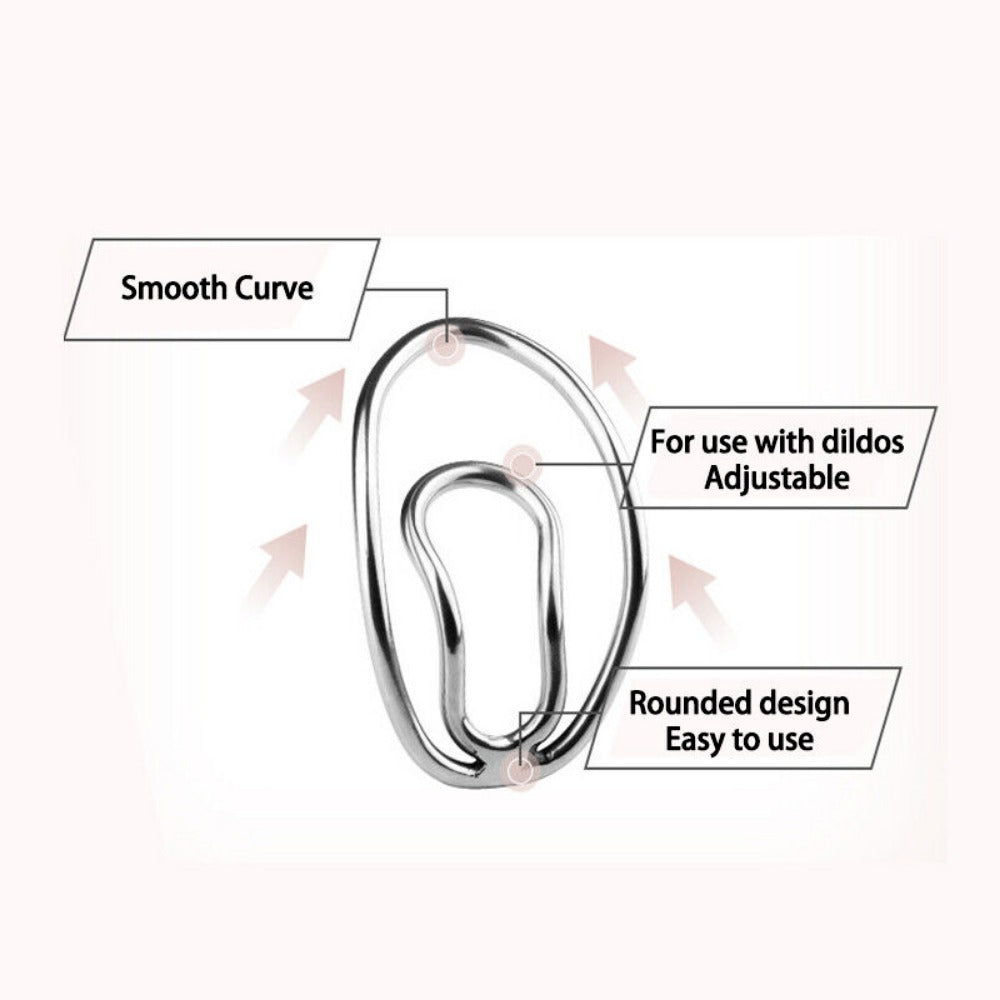 Metal Fufu Clip Penis Ring For Sissy - Silver - KeepMeLocked