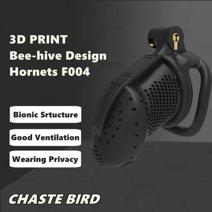 Lightweight 3D Printed Chastity Cage For Men with 4 Rings - Black - KeepMeLocked