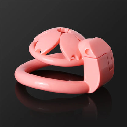 Small Flat Lightweight 3D Printed Sakura Resin Chastity Cage - KeepMeLocked