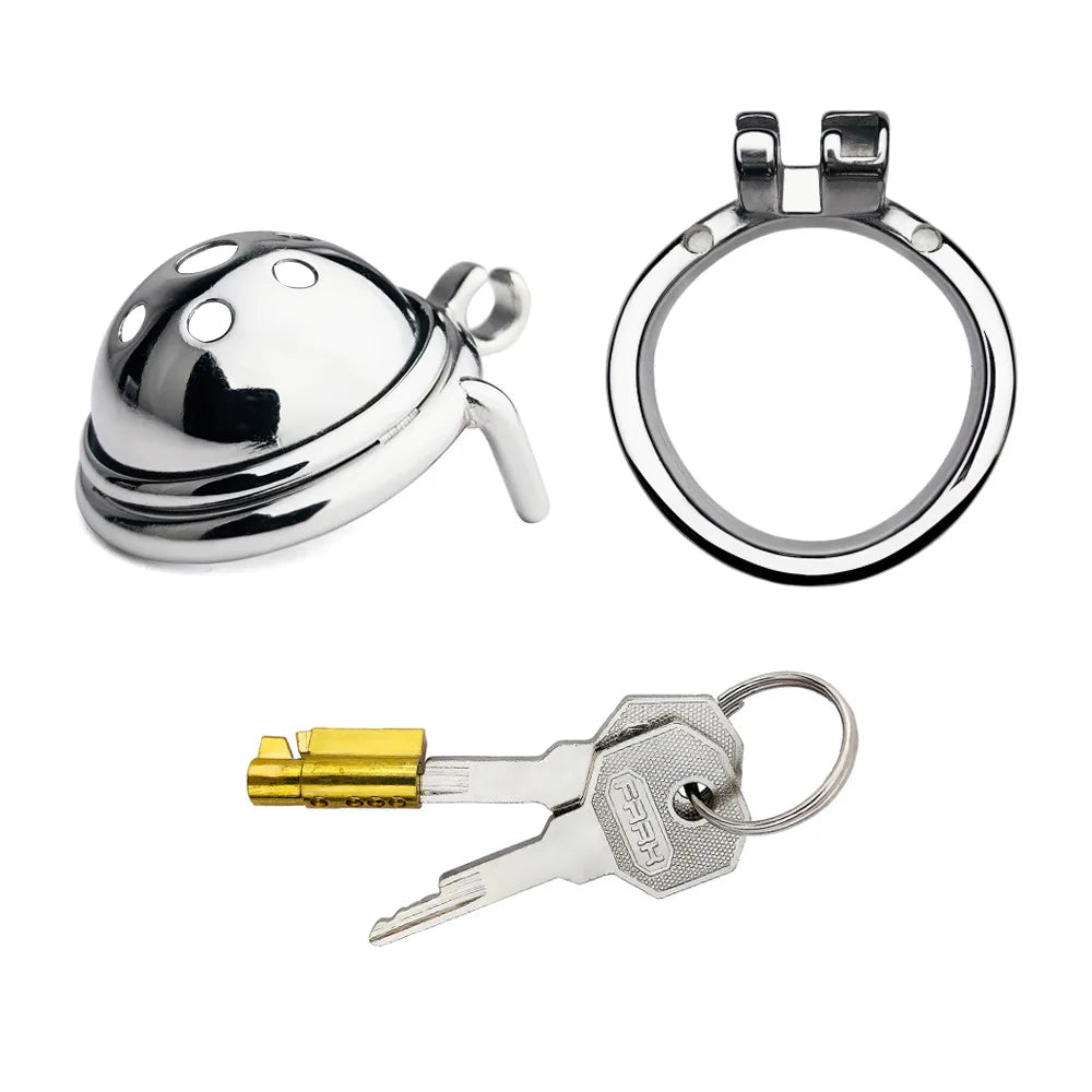 Hemisphere Small Chastity Cage with Detachable Metal Catheter