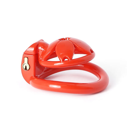 Small Flat Lightweight 3D Printed Sakura Resin Chastity Cage - KeepMeLocked