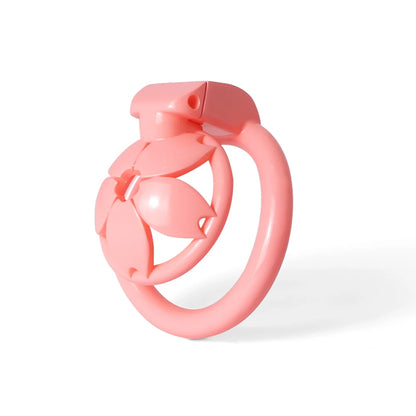 Small Flat Lightweight 3D Printed Sakura Resin Chastity Cage - KeepMeLocked