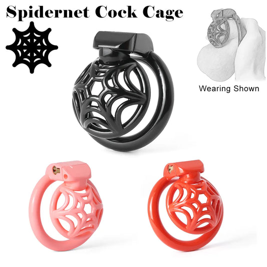 Micro Superlight 3D Printed Resin Spidernet Chastity Cage - KeepMeLocked
