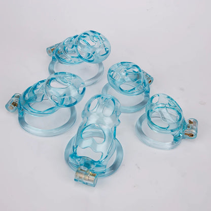 3D Printed Ice Blue Cobra Chastity Cage Lightweight Resin Cock Cage - KeepMeLocked