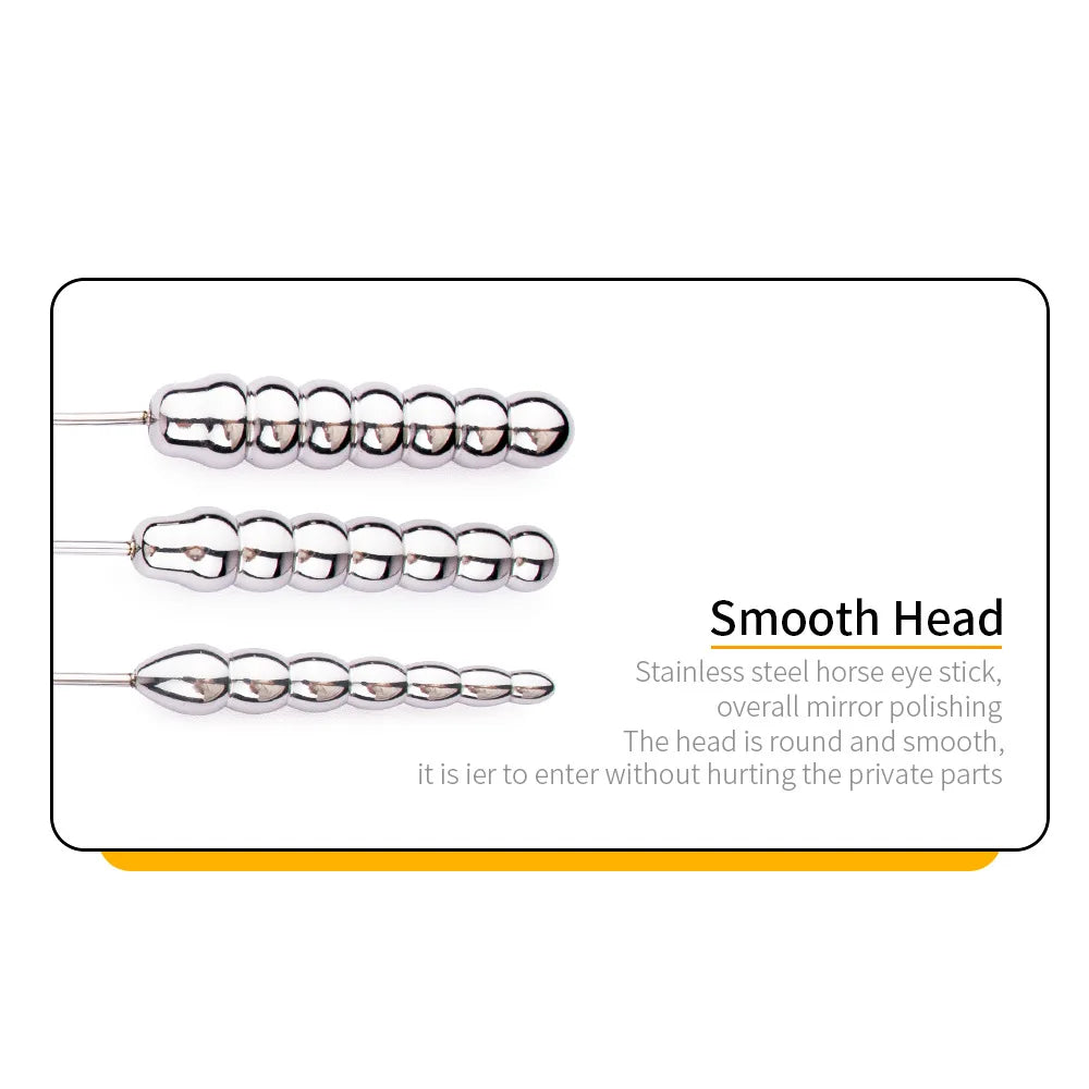 Beaded Thread Metal Urethral Sounding Dilator with Handle Stainless Steel Urethral  Catheter Dilator Penis Plug