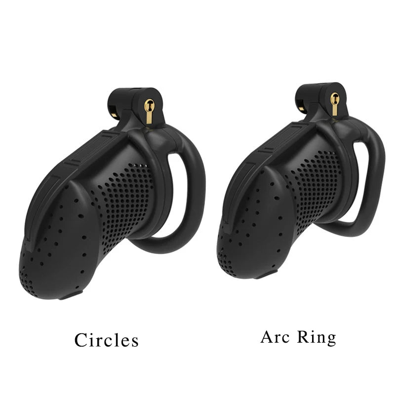 Lightweight 3D Printed Chastity Cage For Men with 4 Rings - Black - KeepMeLocked