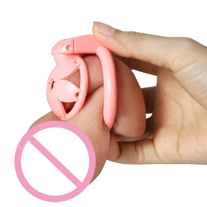 Small Flat Lightweight 3D Printed Sakura Resin Chastity Cage - KeepMeLocked