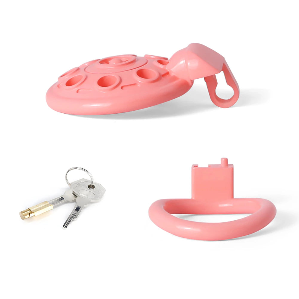 3D Print Small Flat Inverted UFO Chastity Cage - KeepMeLocked