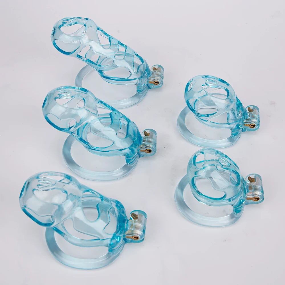 3D Printed Ice Blue Cobra Chastity Cage Lightweight Resin Cock Cage - KeepMeLocked