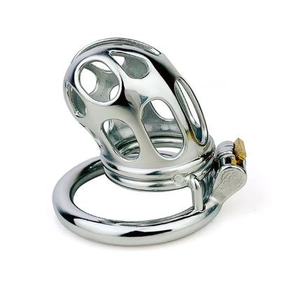 Stainless steel cobra chastity cage for men with breathable holes anti-masturbation - KeepMeLocked