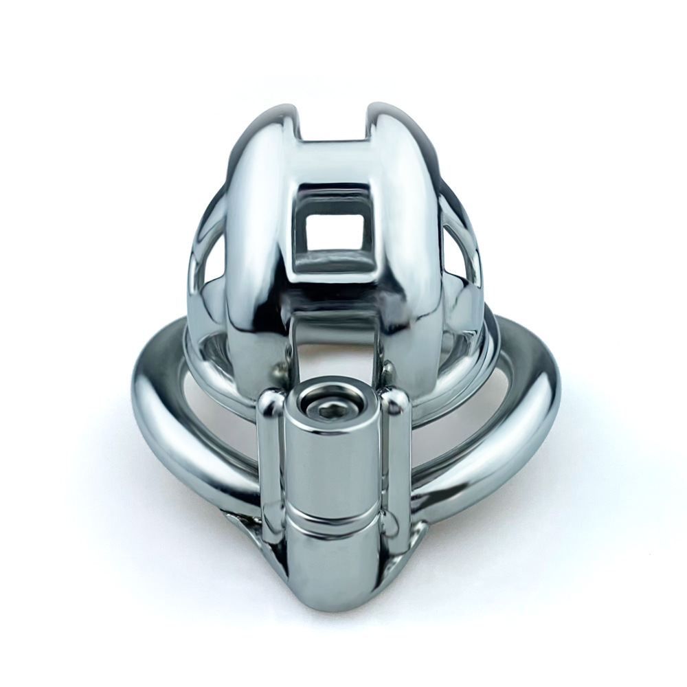 Small/Micro Metal Cobra Chastity Cage with Anti-Drop Ring and PU Strap