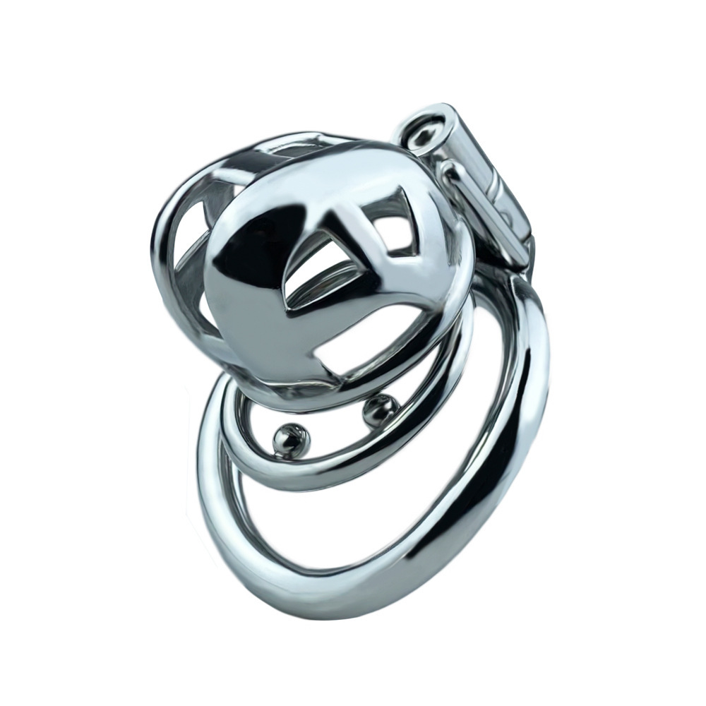 Small/Micro Metal Cobra Chastity Cage with Anti-Drop Ring and PU Strap