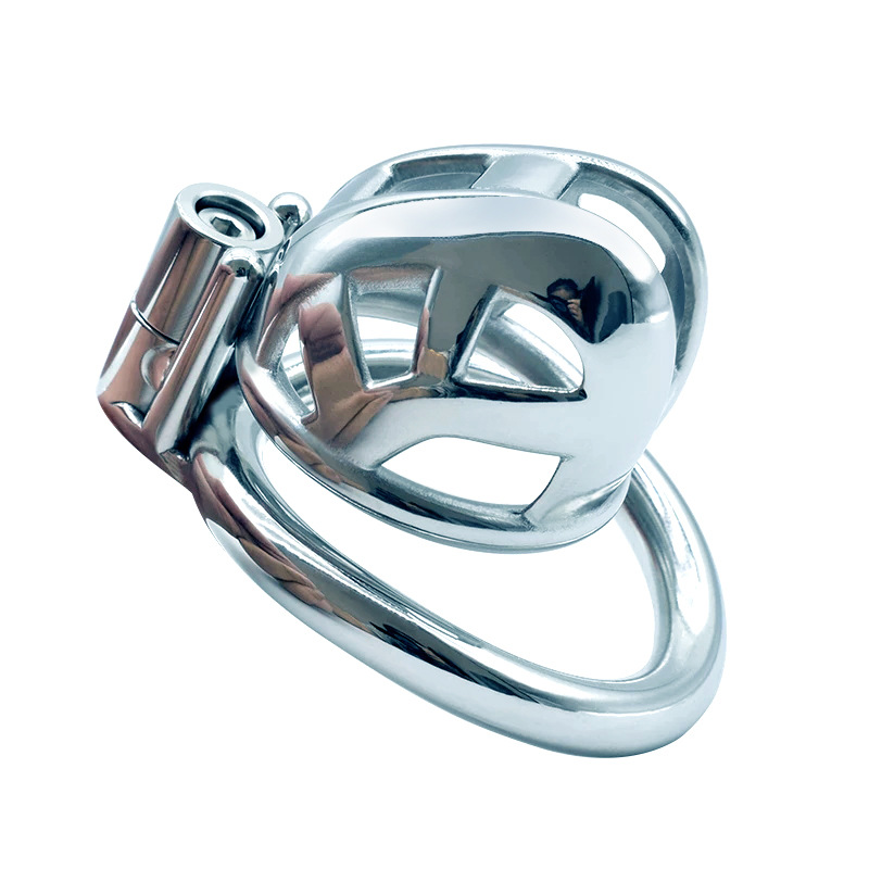 Small/Micro Metal Cobra Chastity Cage with Anti-Drop Ring and PU Strap