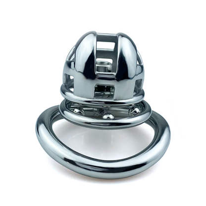 Small/Micro Metal Cobra Chastity Cage with Anti-Drop Ring and PU Strap