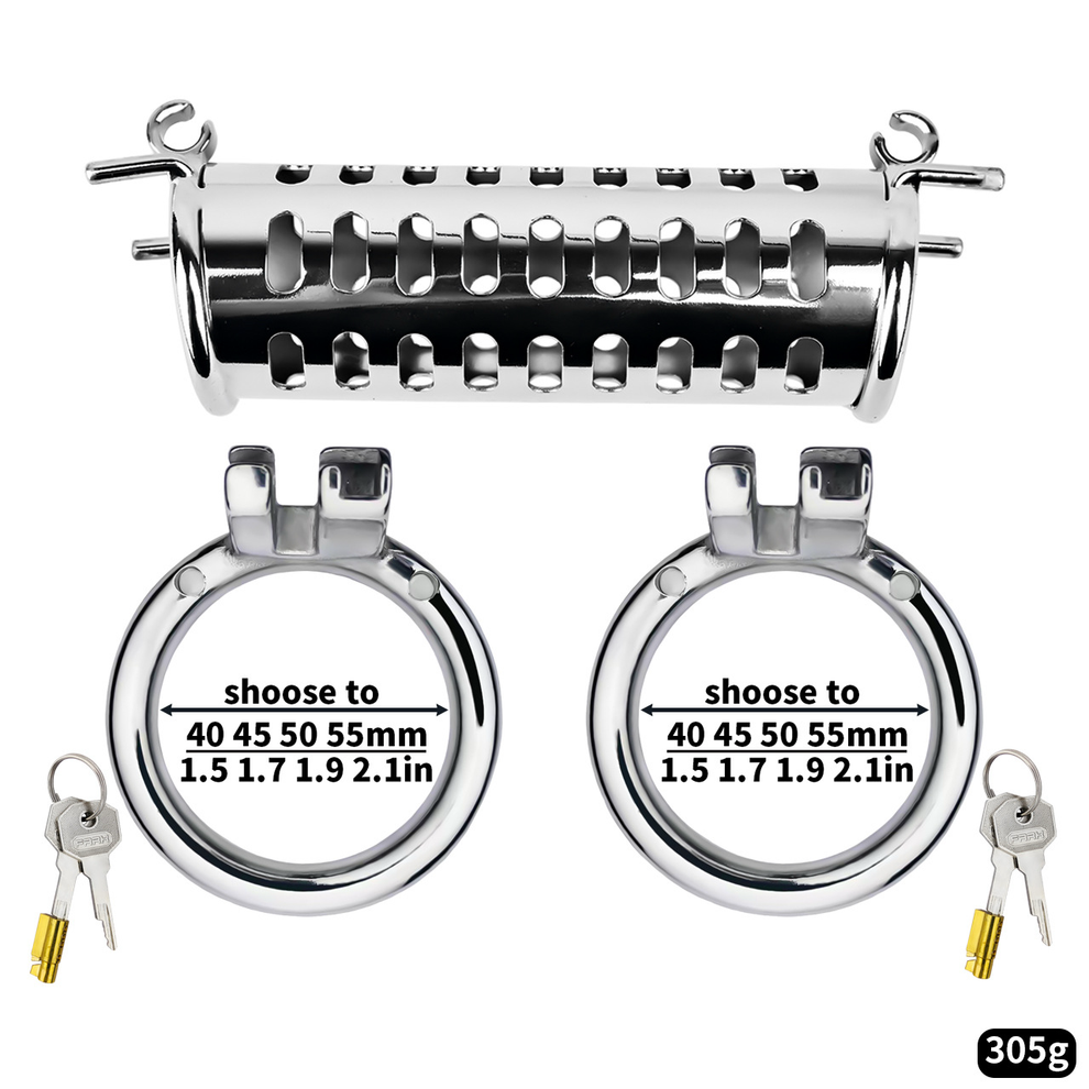 Double Cock Cage for Couples’ Bonding BDSM Play Kink Fetish Chastity ...