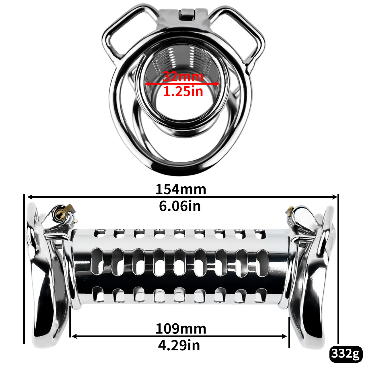 Stainless Steel Dual Cock Cage for Gay Couples’ BDSM Play Chastity Training Tool