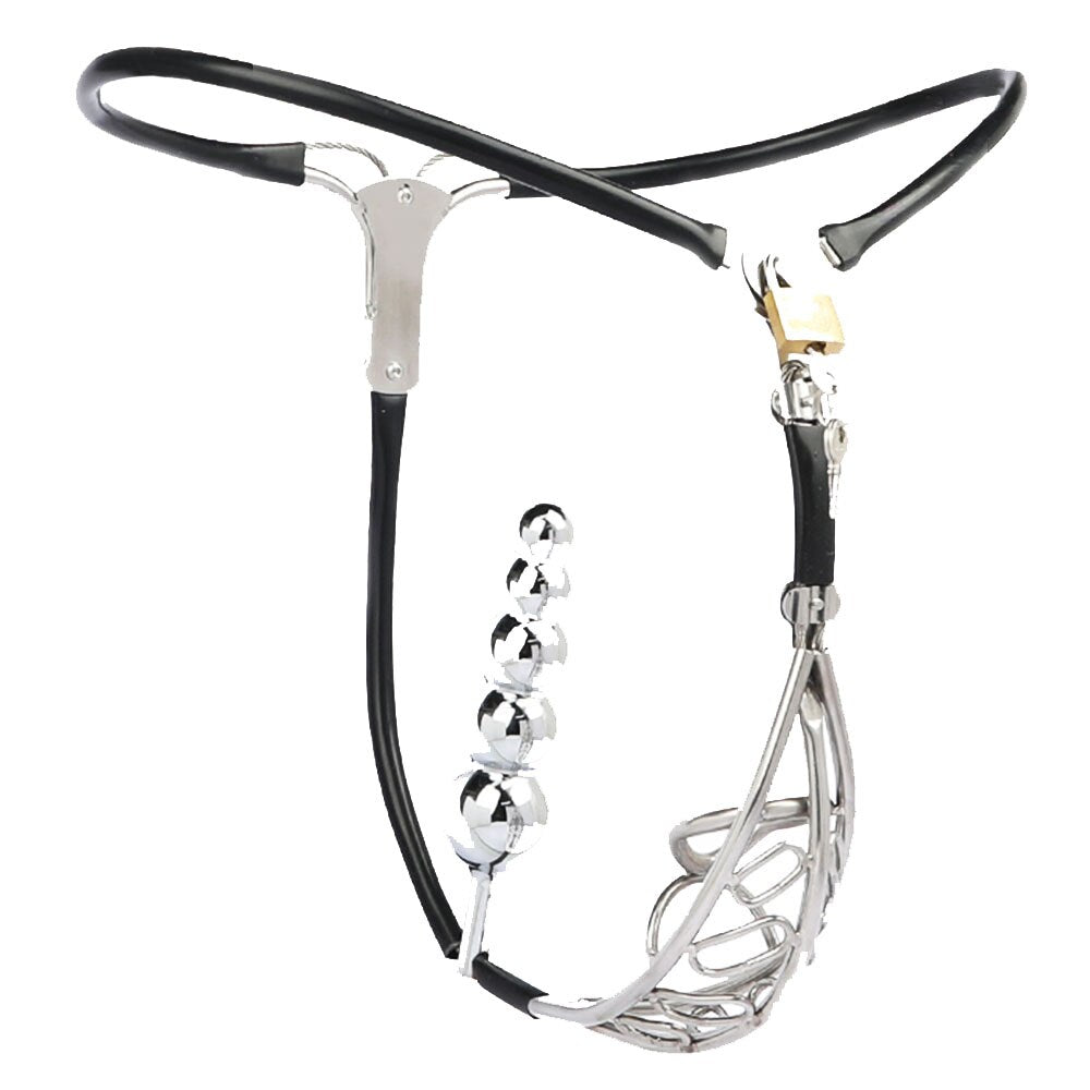 Male Chastity Belt - Invisible Stainless Steel Male Restraint with Anal Plug, and Lock. - KeepMeLocked