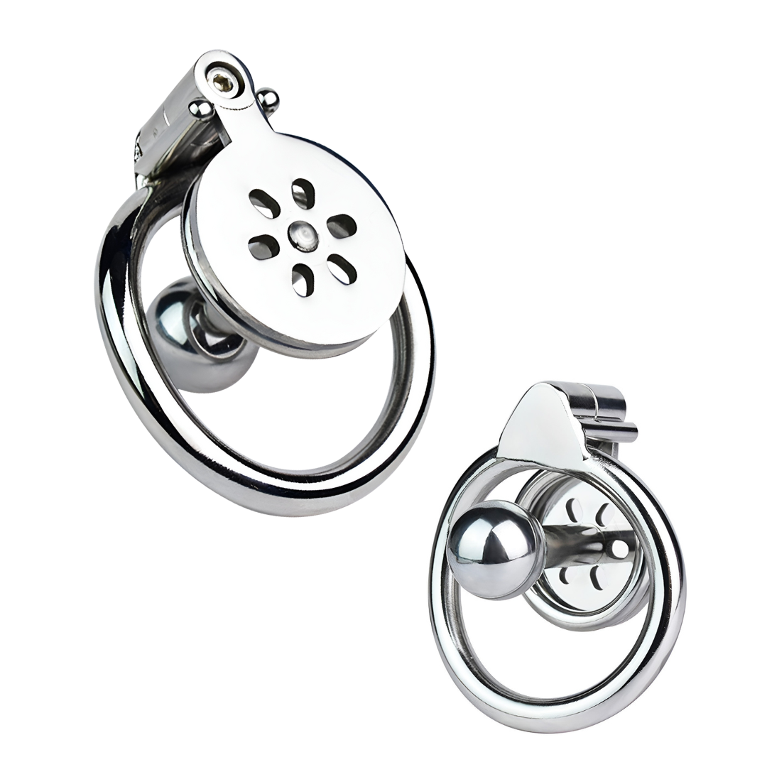 Super Small Negative Inverted Chastity Cage with Metal Ball Cylinder a ...