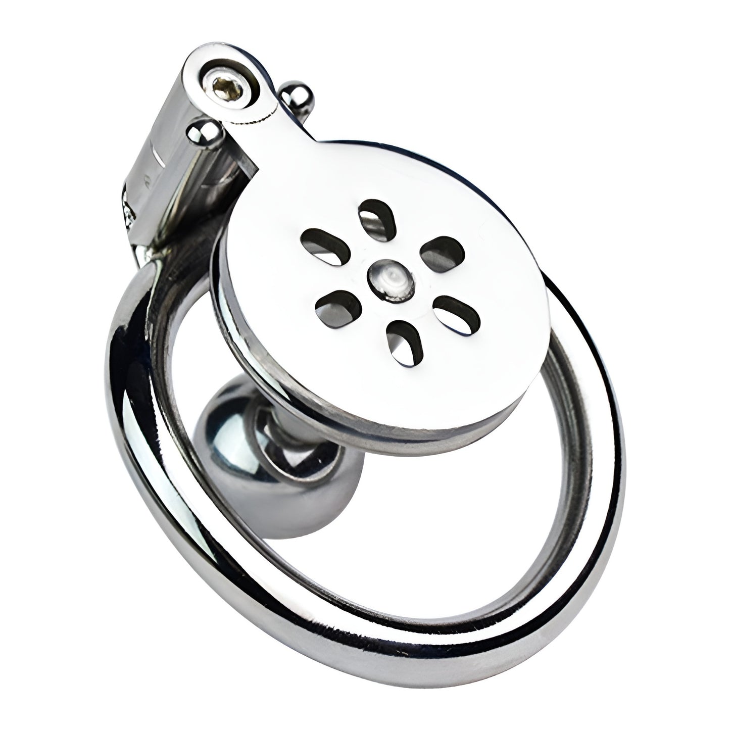 Super Small Negative Inverted Chastity Cage with Metal Ball Cylinder and PU Belt