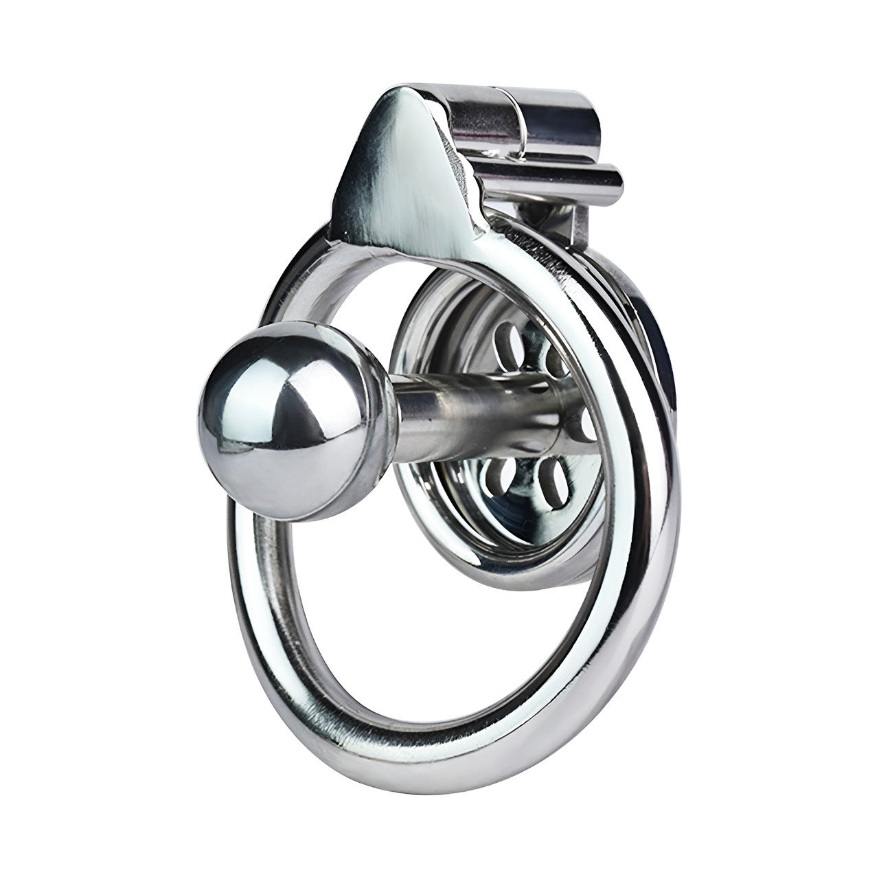 Super Small Negative Inverted Chastity Cage with Metal Ball Cylinder and PU Belt