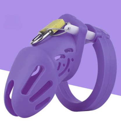 New Soft Silicone Chastity Cage with 5 Rings - KeepMeLocked