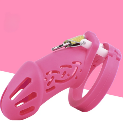 New Soft Silicone Chastity Cage with 5 Rings - KeepMeLocked