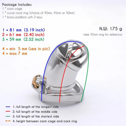 Stainless Steel Chastity Cage with Silicone Catheter - KeepMeLocked