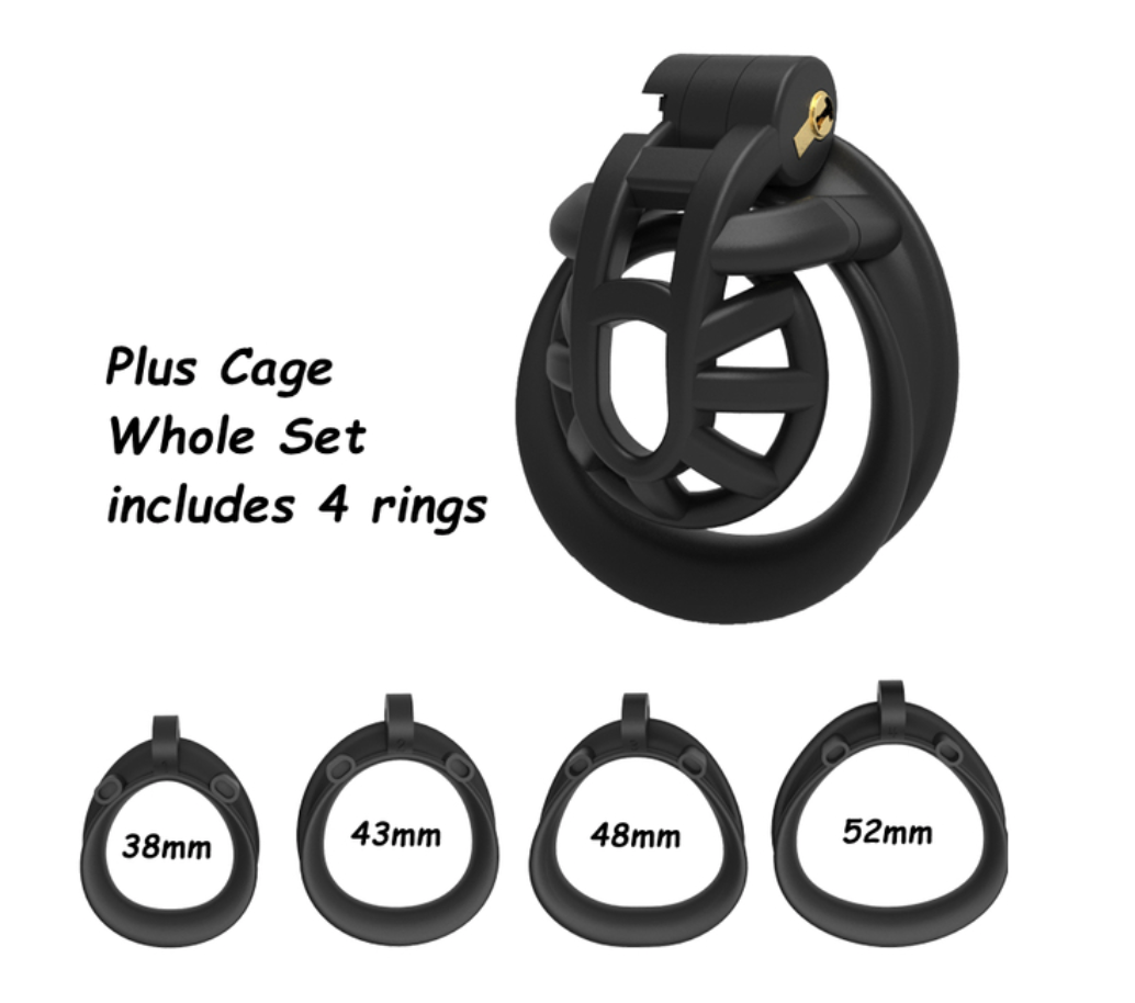 Positive/Negative Resin Chastity Cage Set - Minus/Plus Chastity Device - KeepMeLocked