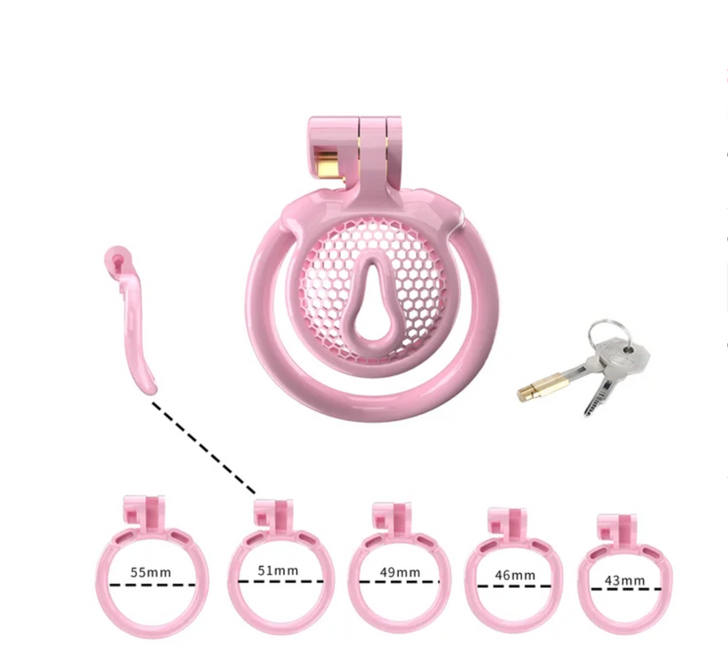 Small Pink Vaginal Chastity Cage for Sissy Cute Pink Cockcage Clit Cage