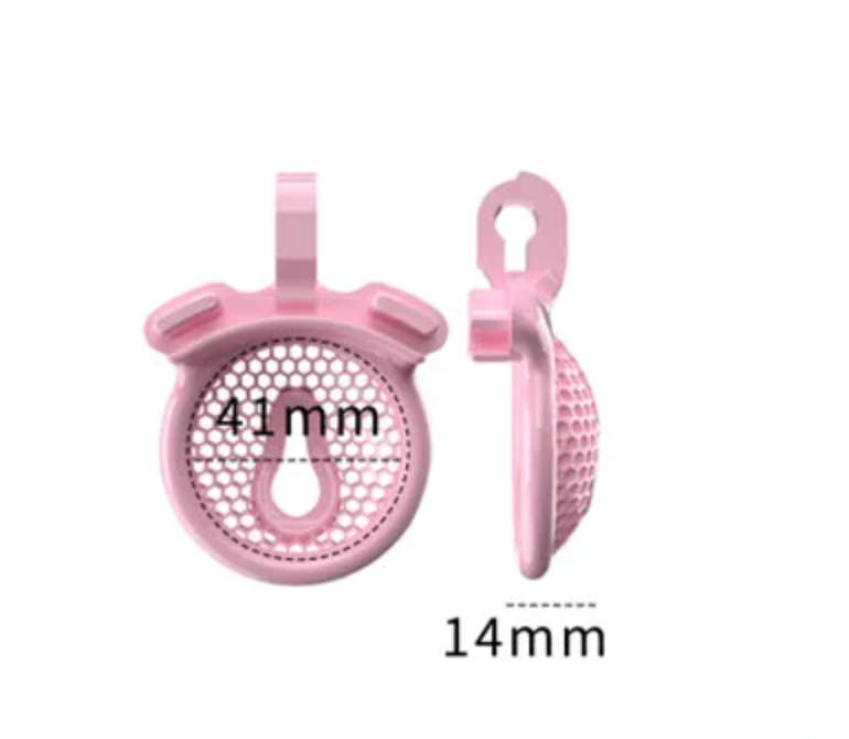 Vaginal Small Pink Chastity Cage Set for Sissy - Includes 5 Rings - KeepMeLocked