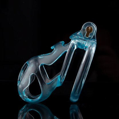 3D Printed Ice Blue Cobra Chastity Cage Lightweight Resin Cock Cage - KeepMeLocked