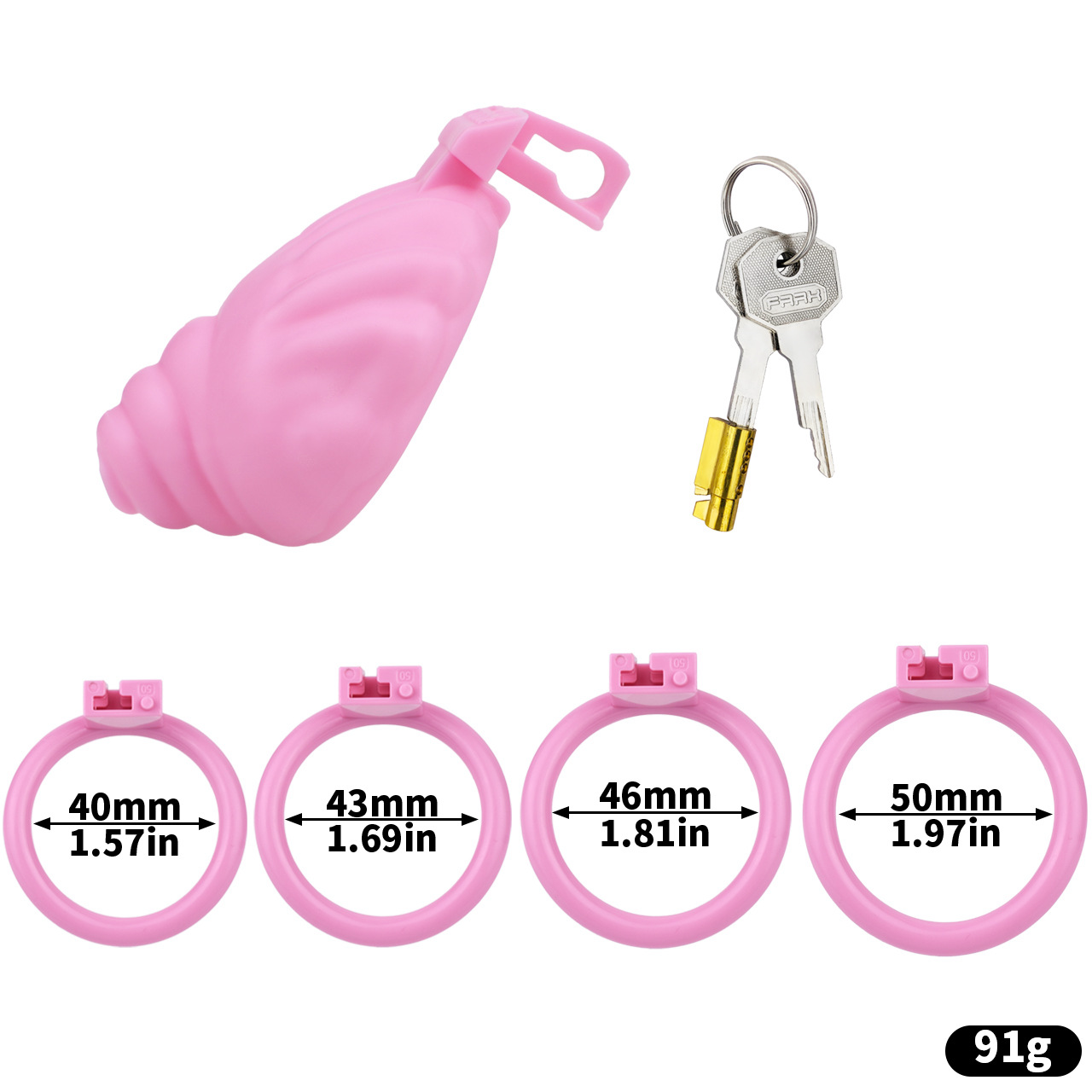 ABS Resin Shell Chastity Cage with Strap and 4 Rings Small Tiny Penis Lock for Men and Sissy