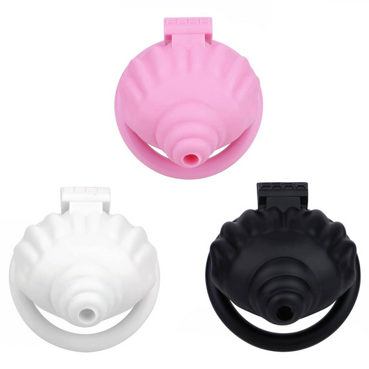 ABS Resin Shell Chastity Cage with Strap and 4 Rings Small Tiny Penis Lock for Men and Sissy