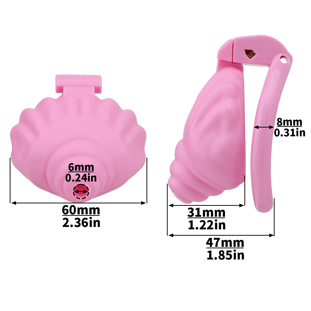 ABS Resin Shell Chastity Cage with Strap and 4 Rings Small Tiny Penis Lock for Men and Sissy