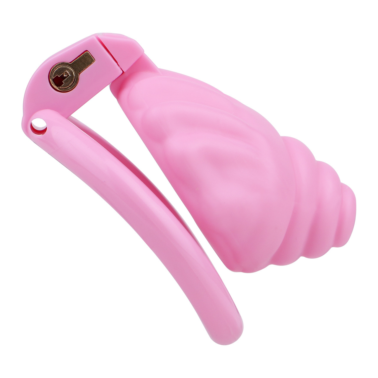 ABS Resin Shell Chastity Cage with Strap and 4 Rings Small Tiny Penis Lock for Men and Sissy