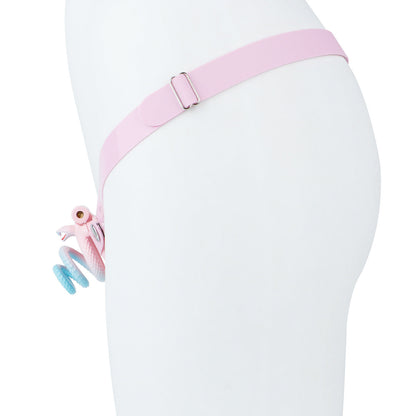 Soft Slicone Strap for Chastity Cages CockCage Belt for Men and Sissy - Light Pink & Black