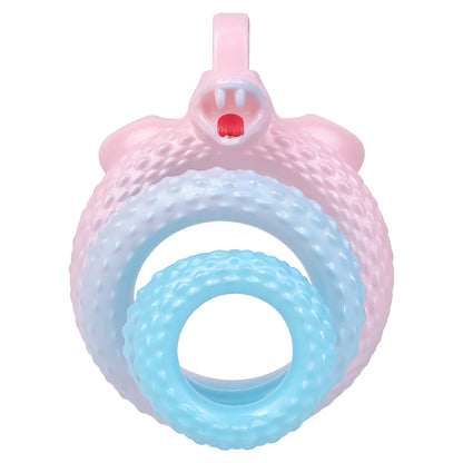 Fantasy Snake Chastity Cage - Light Pink & Blue Gradient Natural ABS Resin Cock Cage Penis Lock