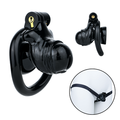 Men's Black Inverted Chastity Cage